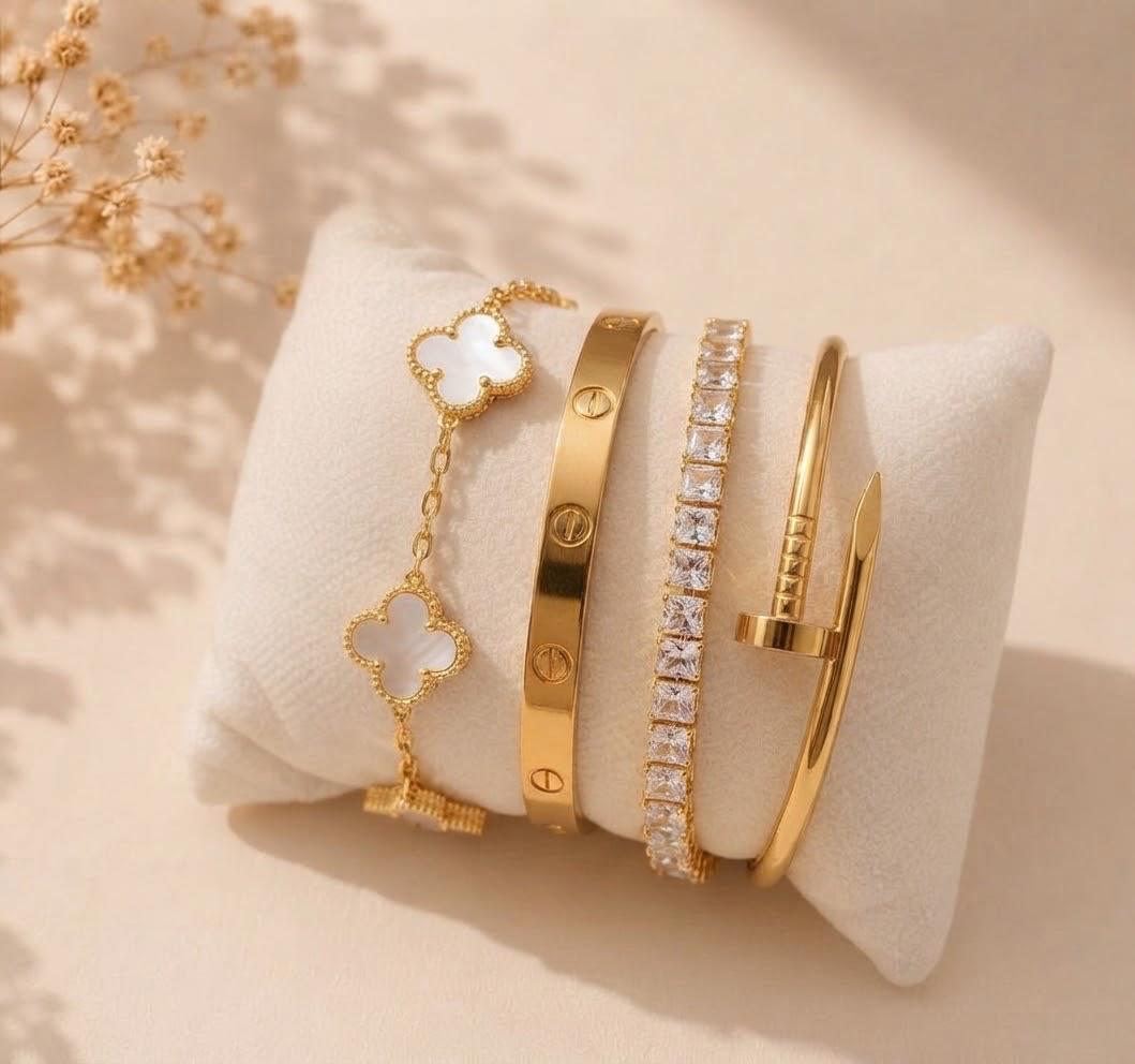 The Ivory Bloom & The Midnight Bloom Bracelet & Somber Bloom Bracelet